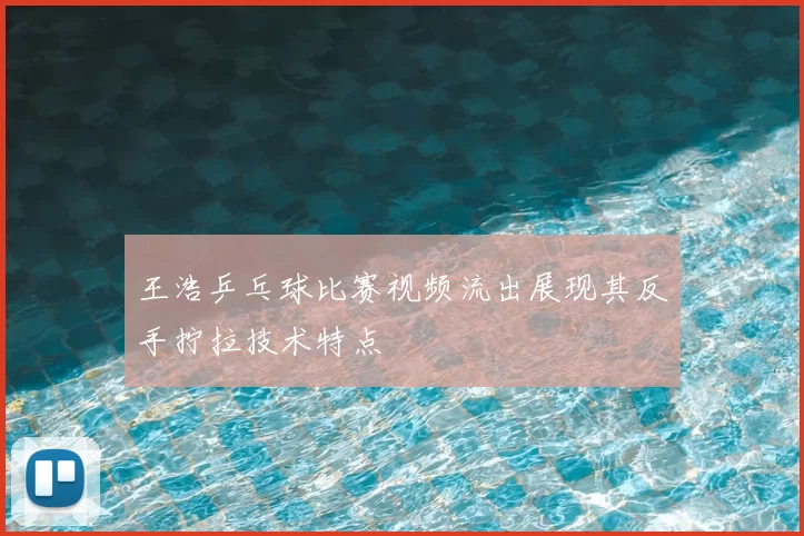 王浩乒乓球比赛视频流出展现其反手拧拉技术特点